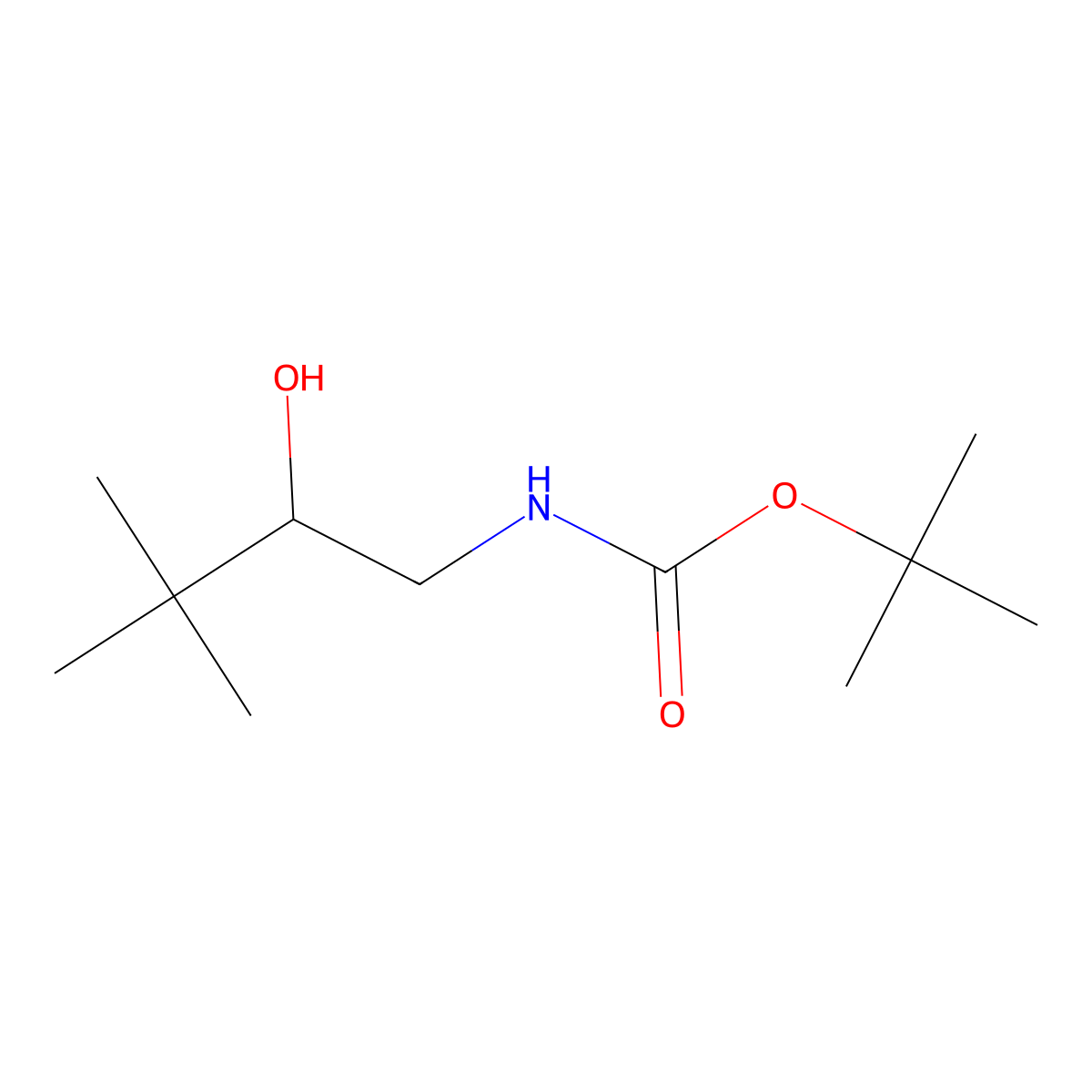 Carbamic acid, N-(2-hydroxy-3,3-dimethylbutyl)-, 1,1-dimethylethyl ester molecular structure, CAS 1510824-24-4