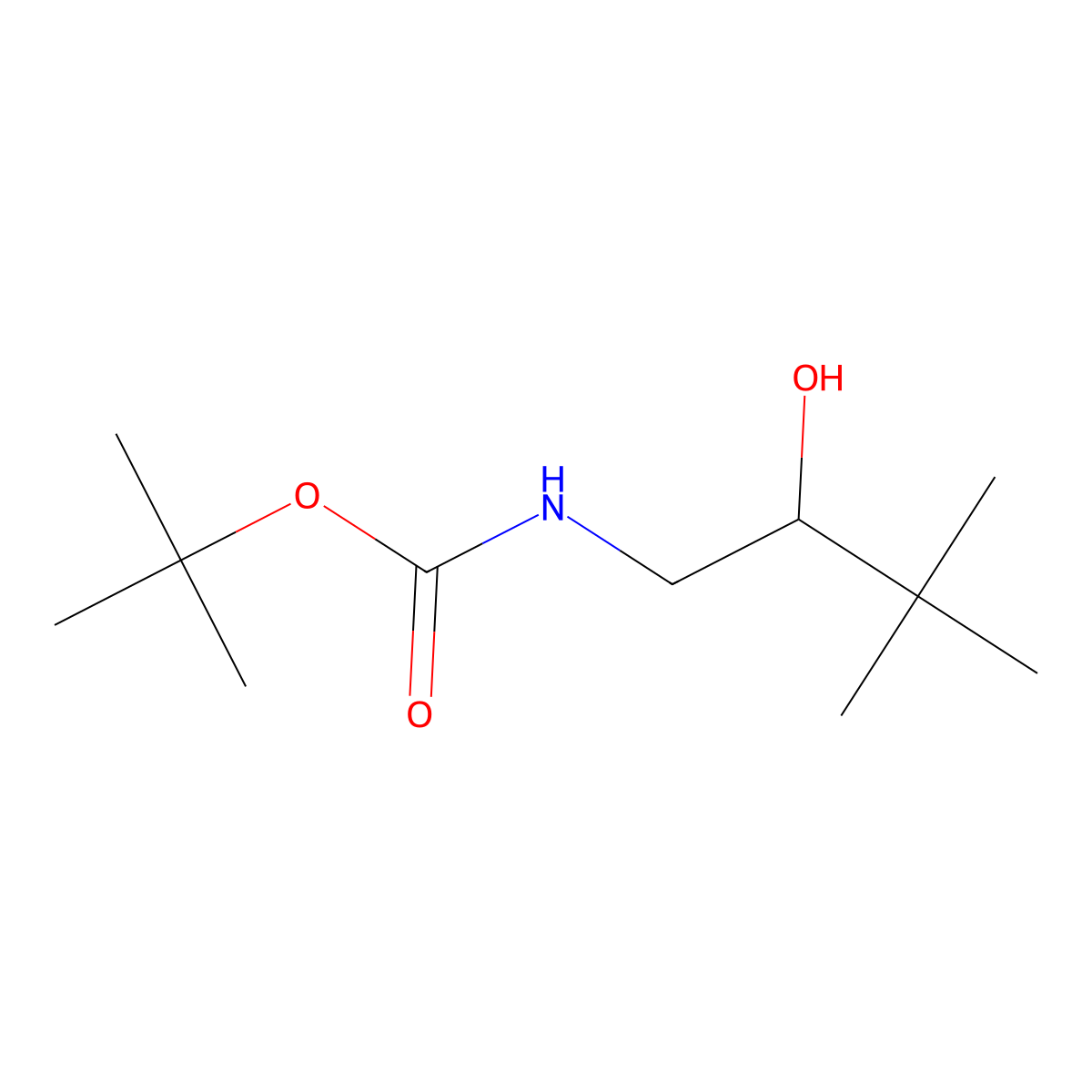 Carbamic acid, N-(2-hydroxy-3,3-dimethylbutyl)-, 1,1-dimethylethyl ester molecular structure, CAS 1510824-24-4
