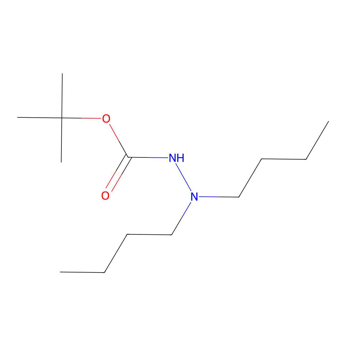 Tert-butyl 2,2-dibutylhydrazine-1-carboxylate molecular structure, CAS 1510825-60-1