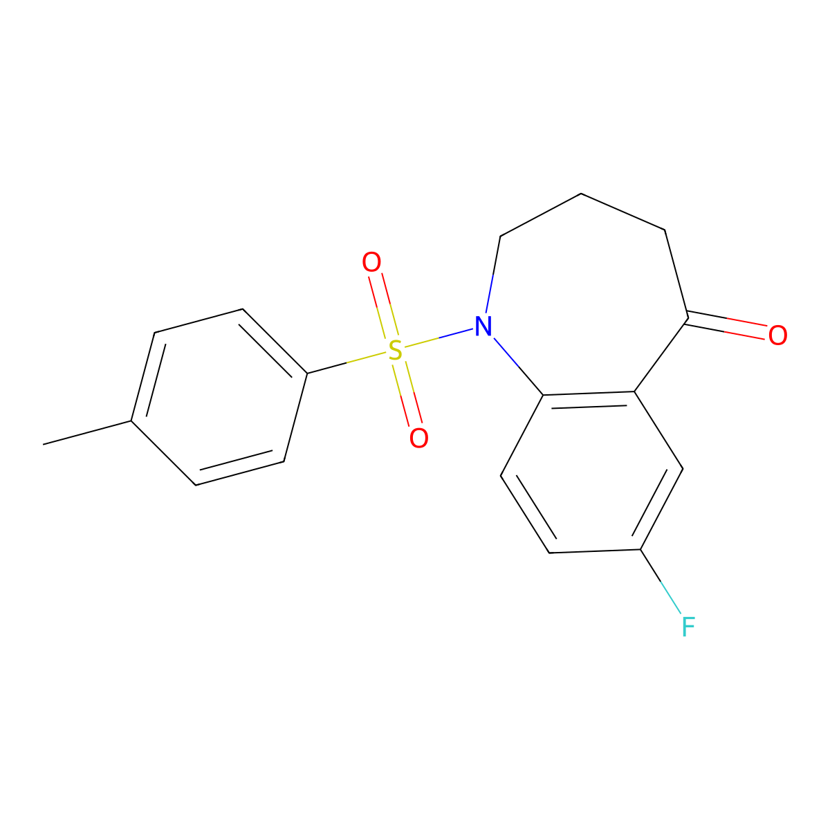 7-fluoro-1-(4-methylbenzenesulfonyl)-2,3,4,5-tetrahydro-1H-1-benzazepin-5-one molecular structure, CAS 1510826-19-3