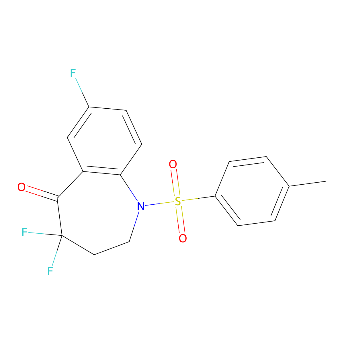 4,4,7-Trifluoro-1-[(4-methylphenyl)sulfonyl]-1,2,3,4-tetrahydro-5H-1-benzoazepine-5-one molecular structure, CAS 1510826-20-6