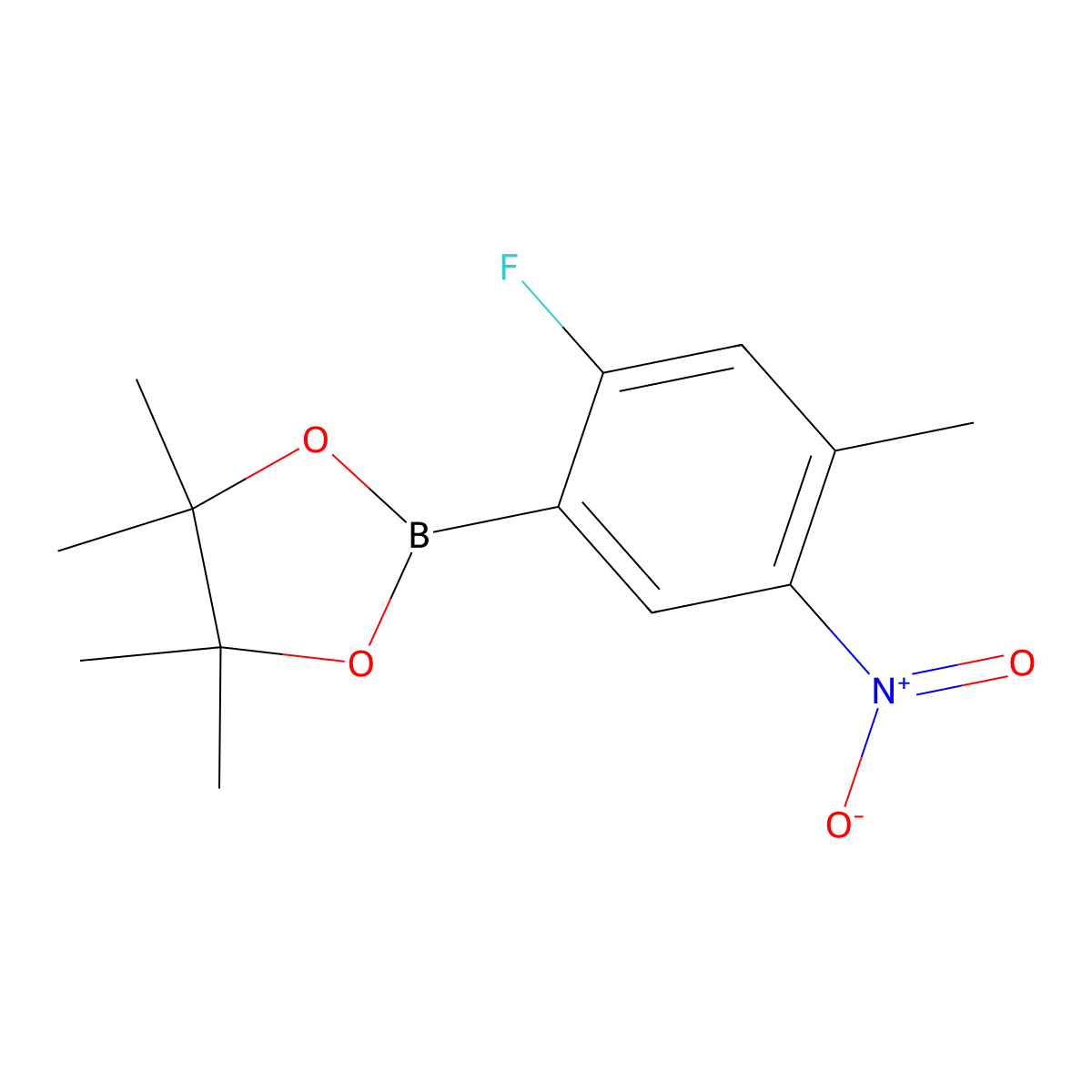 2-(2-Fluoro-4-methyl-5-nitrophenyl)-4,4,5,5-tetramethyl-1,3,2-dioxaborolane molecular structure, CAS 1510828-68-8