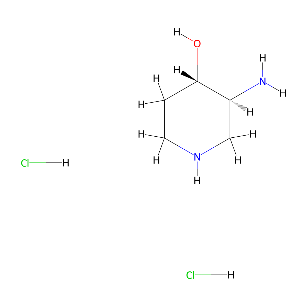 (3S,4S)-3-aminopiperidin-4-ol dihydrochloride molecular structure, CAS 1510832-66-2