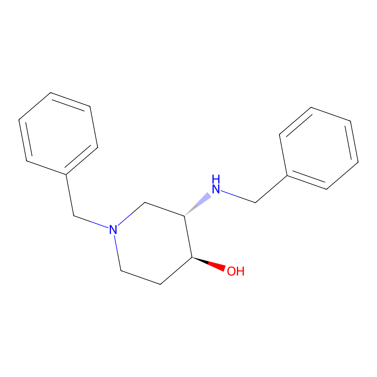 (3S,4S)-1-benzyl-3-(benzylamino)piperidin-4-ol molecular structure, CAS 1510832-93-5