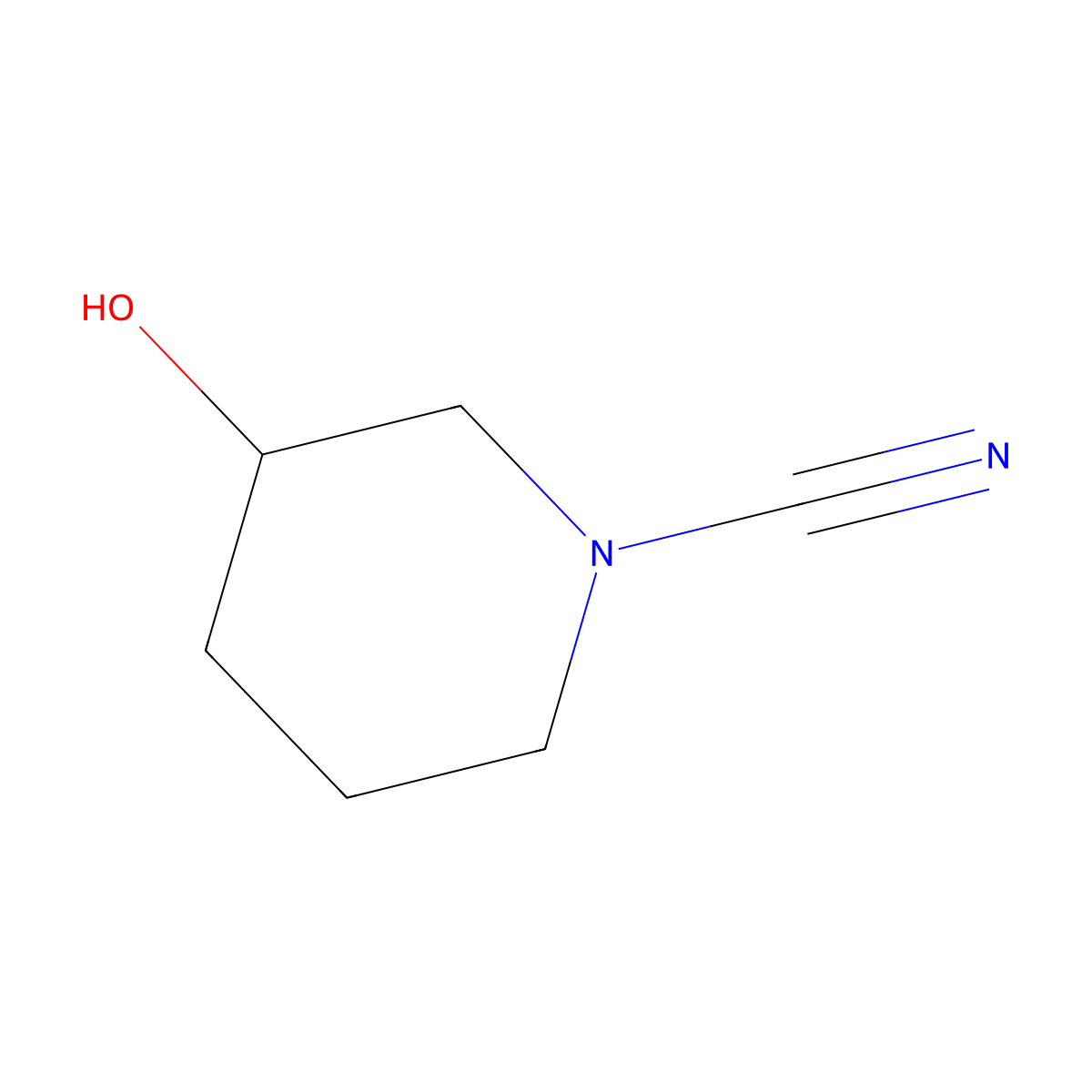 3-Hydroxypiperidine-1-carbonitrile molecular structure, CAS 1510836-08-4