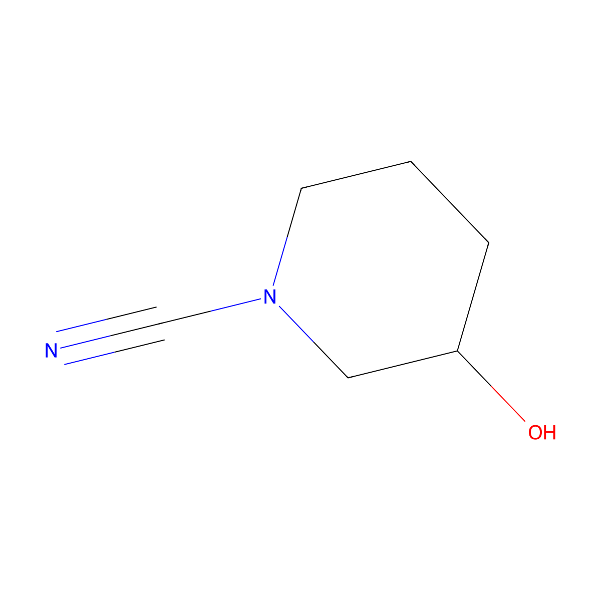 3-Hydroxypiperidine-1-carbonitrile molecular structure, CAS 1510836-08-4
