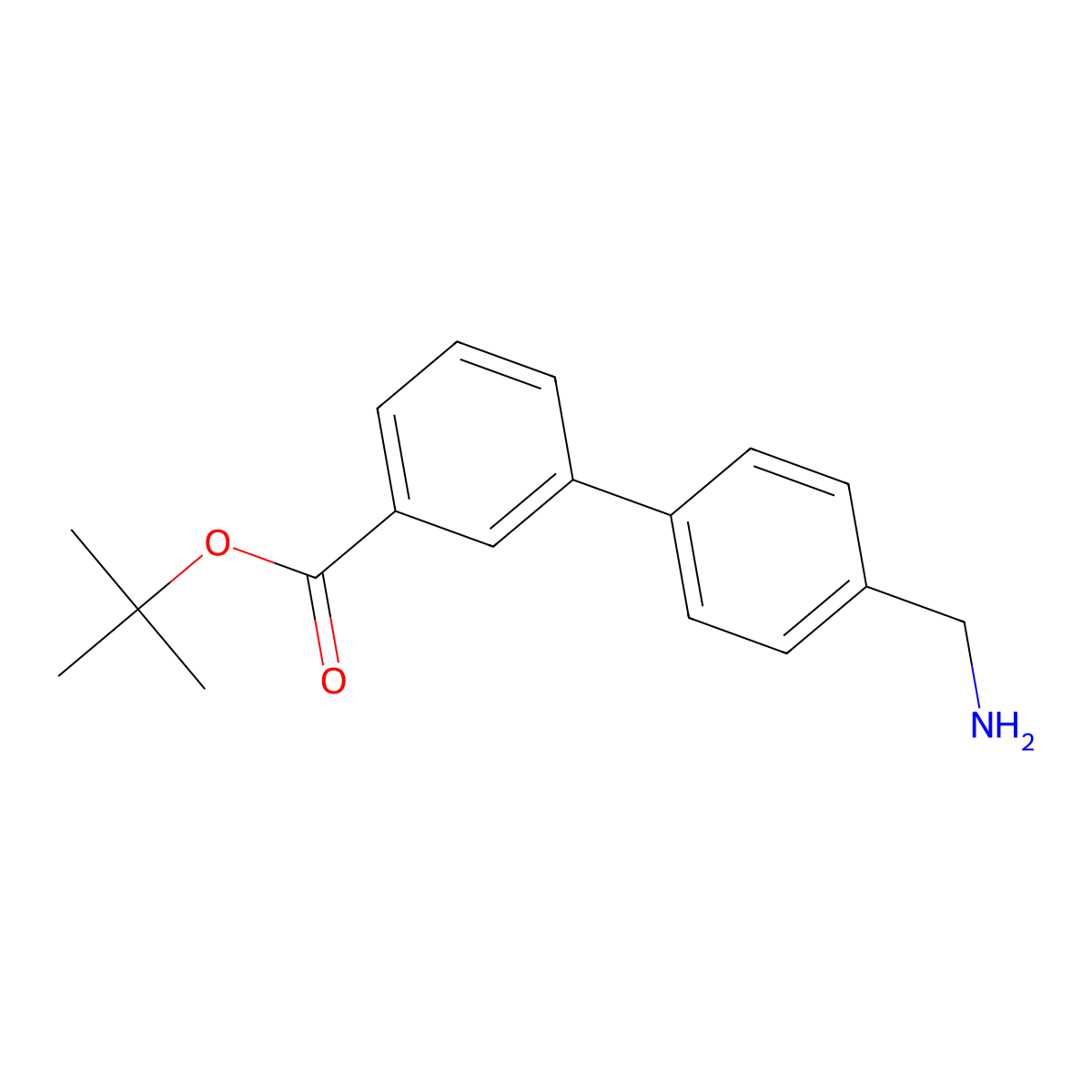 Tert-butyl 4'-(aminomethyl)-[1,1'-biphenyl]-3-carboxylate molecular structure, CAS 1510844-64-0