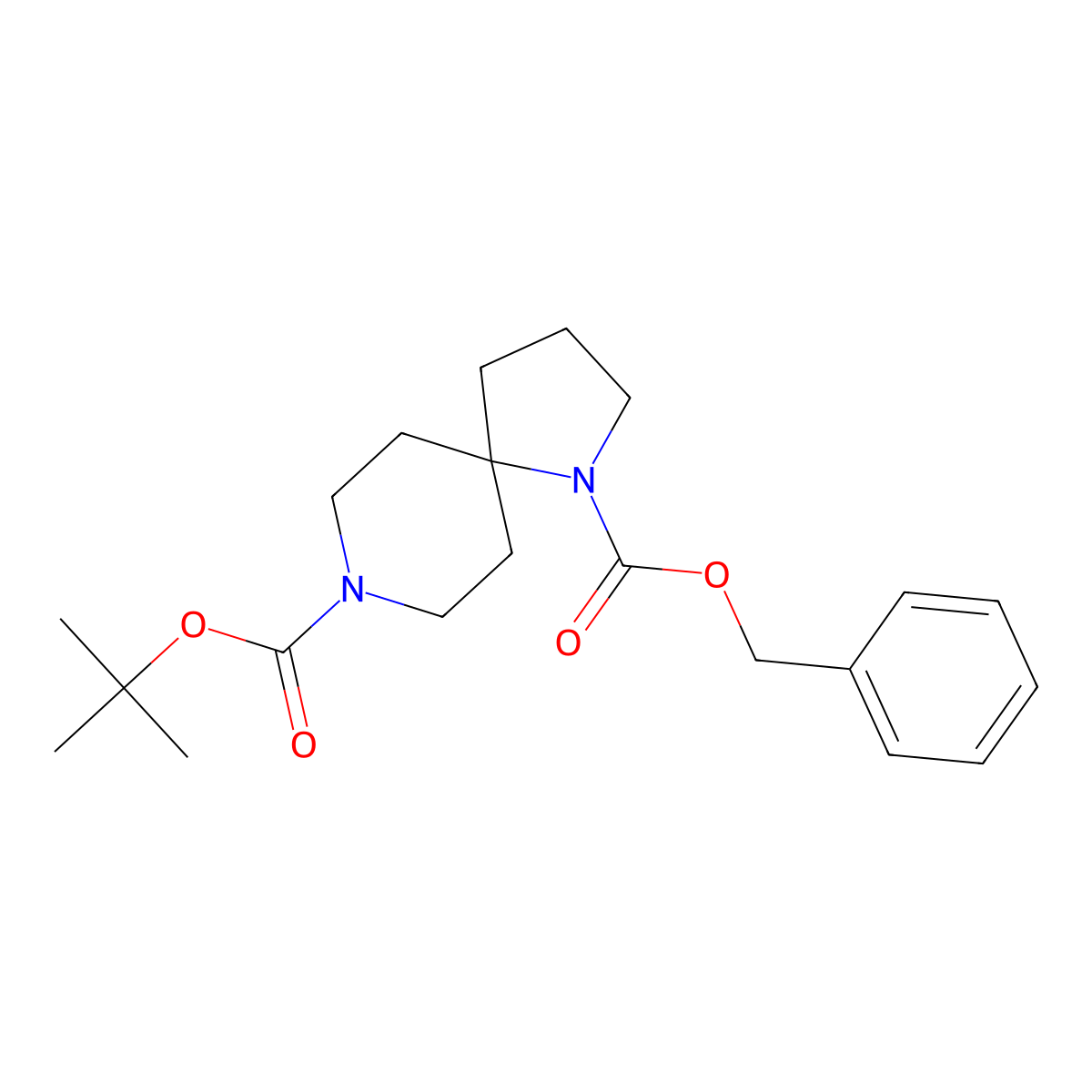 1-Benzyl 8-(tert-butyl) 1,8-diazaspiro[4.5]decane-1,8-dicarboxylate molecular structure, CAS 1510845-61-0