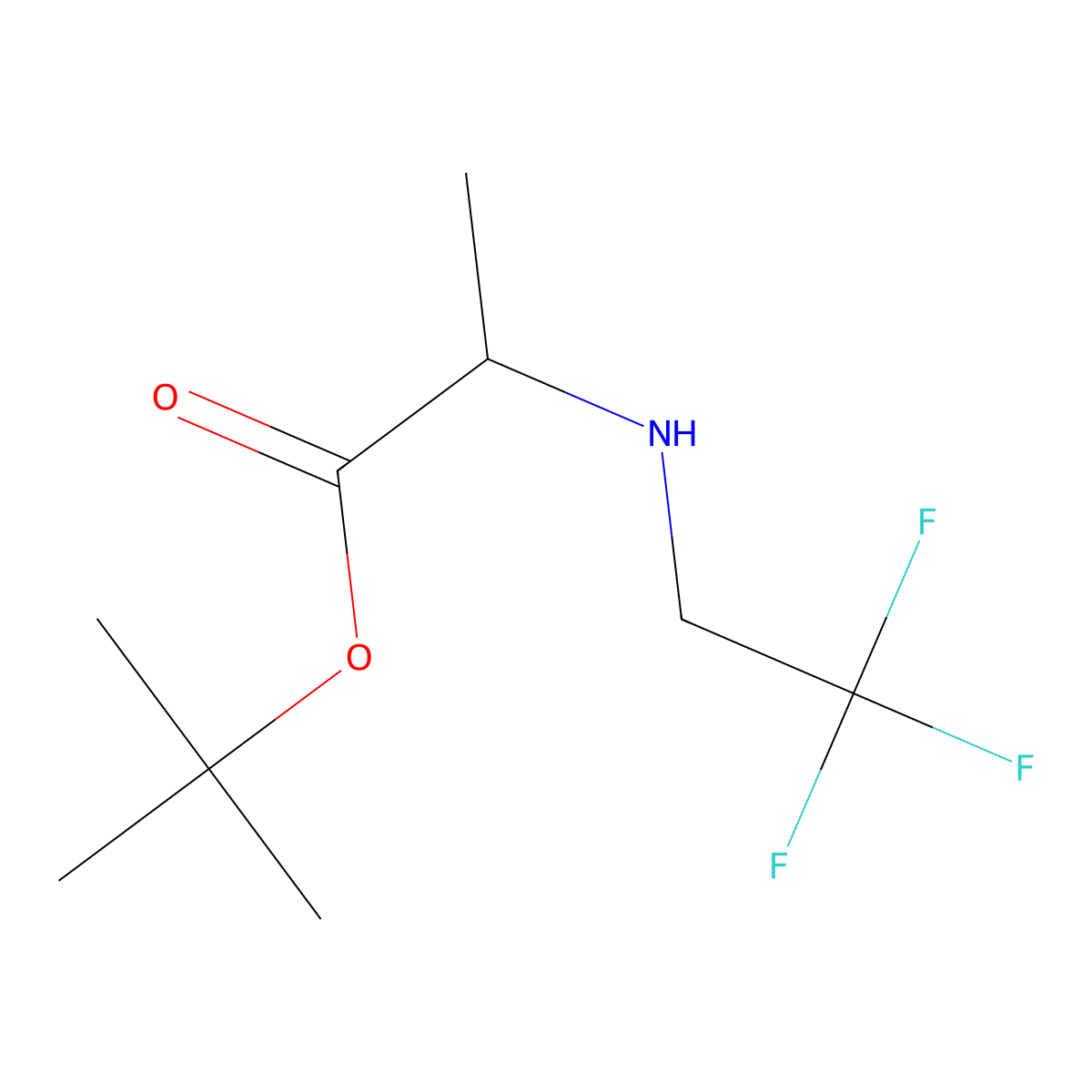 Tert-butyl 2-[(2,2,2-trifluoroethyl)amino]propanoate molecular structure, CAS 1510848-93-7