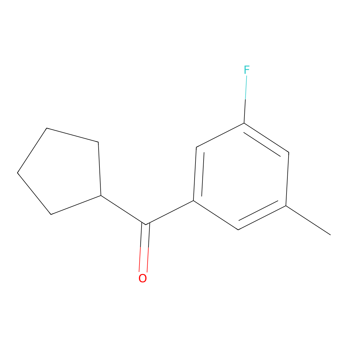 Cyclopentyl(3-fluoro-5-methylphenyl)methanone molecular structure, CAS 1510850-88-0