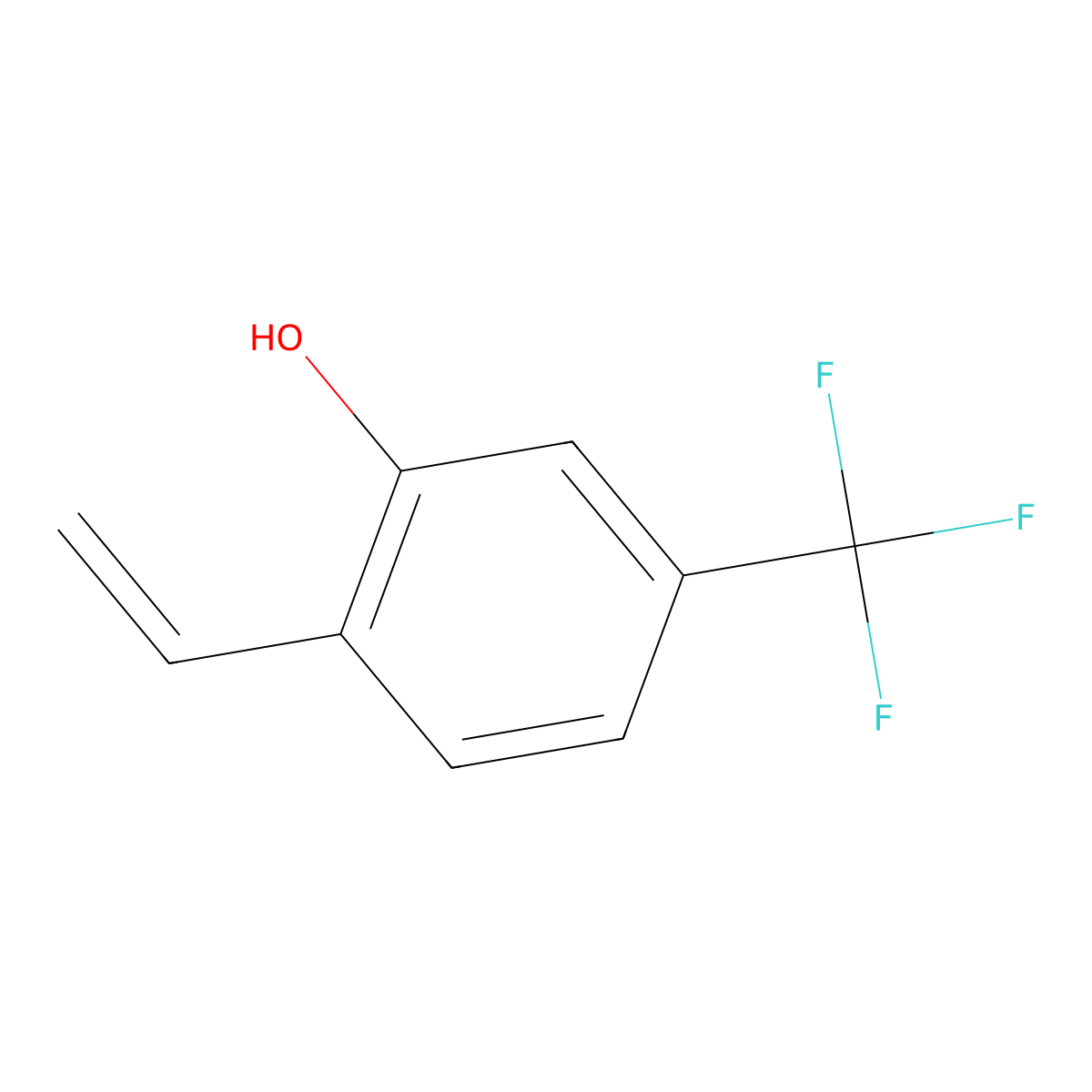 2-Ethenyl-5-(trifluoromethyl)phenol molecular structure, CAS 1510865-24-3