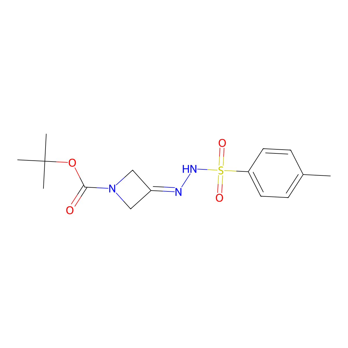 Tert-butyl 3-(2-tosylhydrazono)azetidine-1-carboxylate molecular structure, CAS 1510865-66-3
