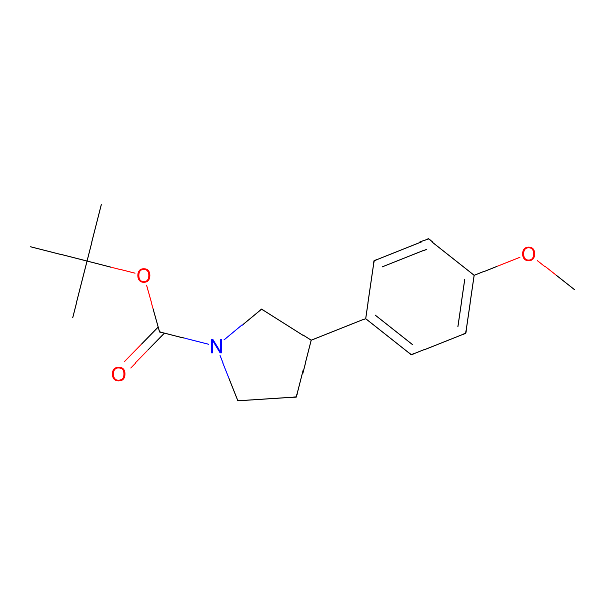 tert-Butyl 3-(4-methoxyphenyl)pyrrolidine-1-carboxylate molecular structure, CAS 1510865-73-2