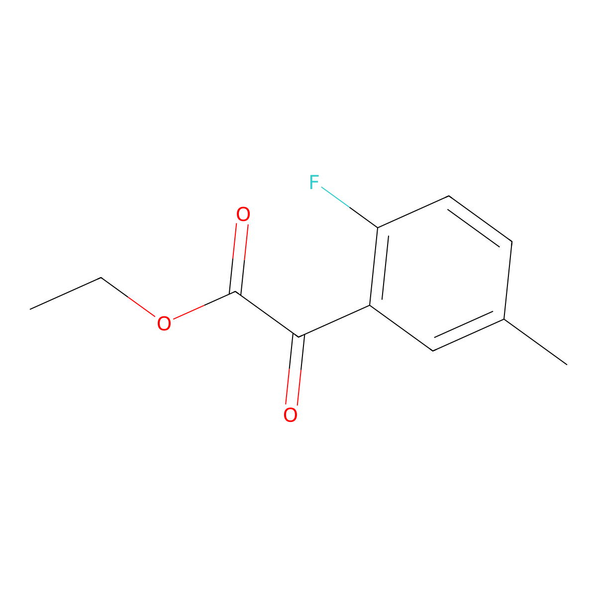 Ethyl 2-(2-fluoro-5-methylphenyl)-2-oxoacetate molecular structure, CAS 1510868-63-9