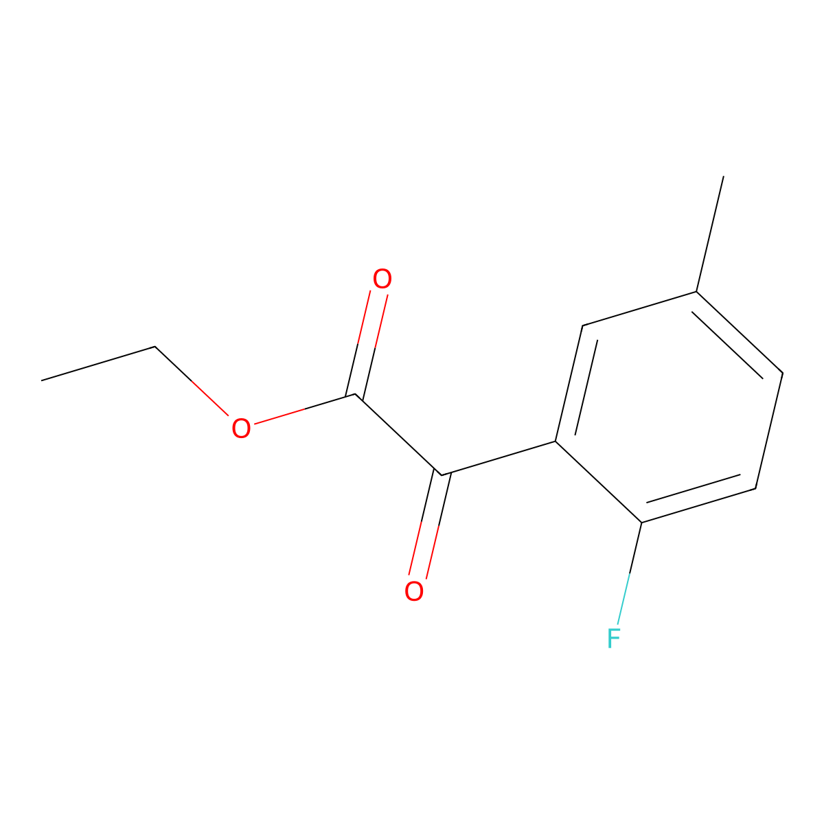 Ethyl 2-(2-fluoro-5-methylphenyl)-2-oxoacetate molecular structure, CAS 1510868-63-9