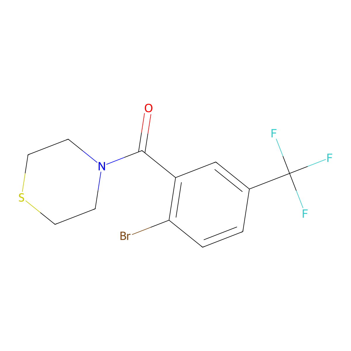 (2-Bromo-5-(trifluoromethyl)phenyl)(thiomorpholino)methanone molecular structure, CAS 1510883-89-2