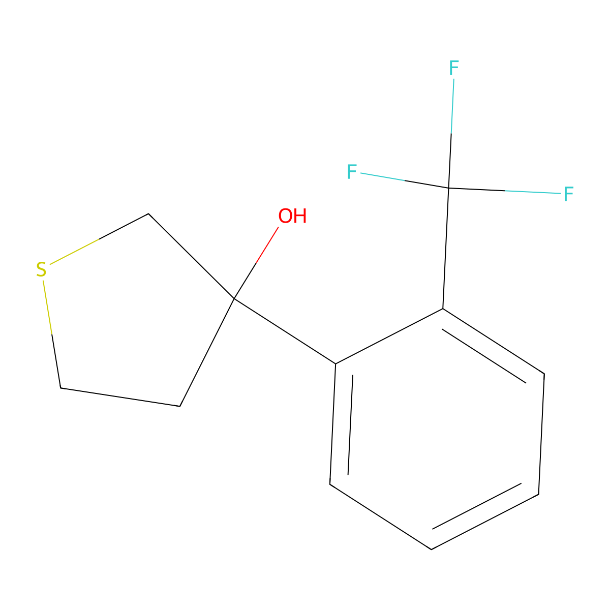 Tetrahydro-3-[2-(trifluoromethyl)phenyl]thiophene-3-ol molecular structure, CAS 1510886-42-6