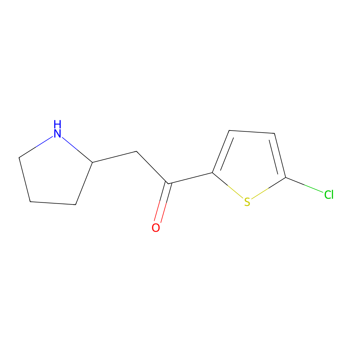1-(5-Chlorothiophen-2-yl)-2-(pyrrolidin-2-yl)ethan-1-one molecular structure, CAS 1510887-52-1