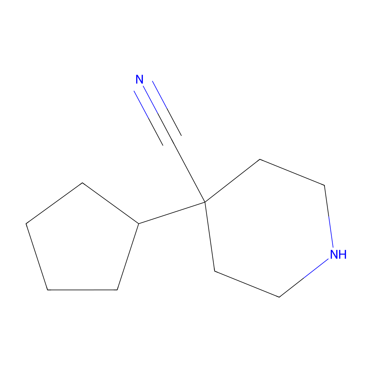 4-Cyclopentylpiperidine-4-carbonitrile molecular structure, CAS 1510897-65-0