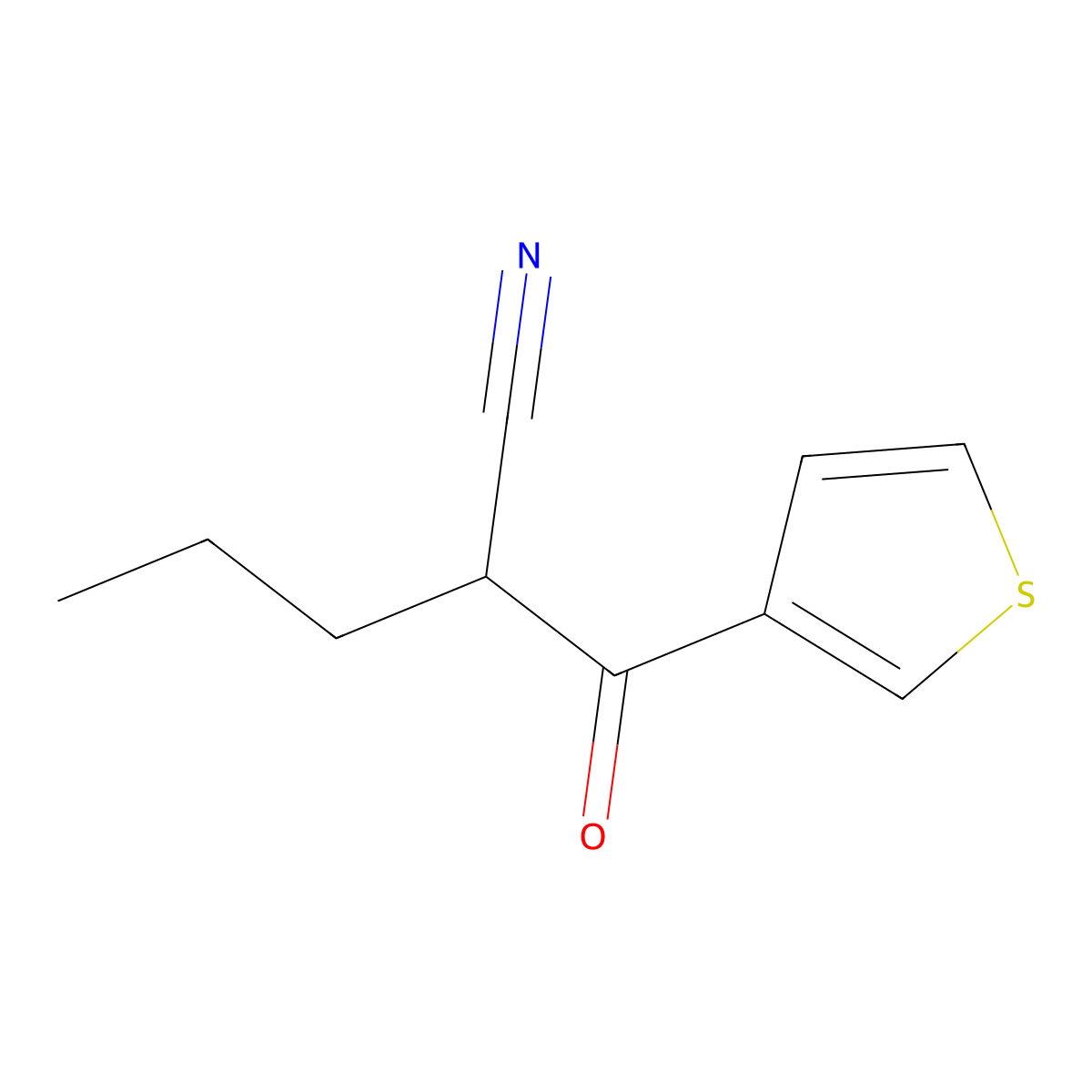 2-(Thiophene-3-carbonyl)pentanenitrile molecular structure, CAS 1510899-06-5