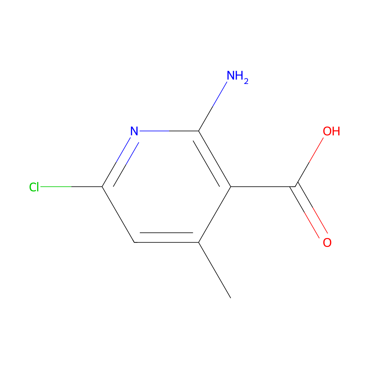 2-Amino-6-chloro-4-methylpyridine-3-carboxylic acid molecular structure, CAS 1510899-25-8