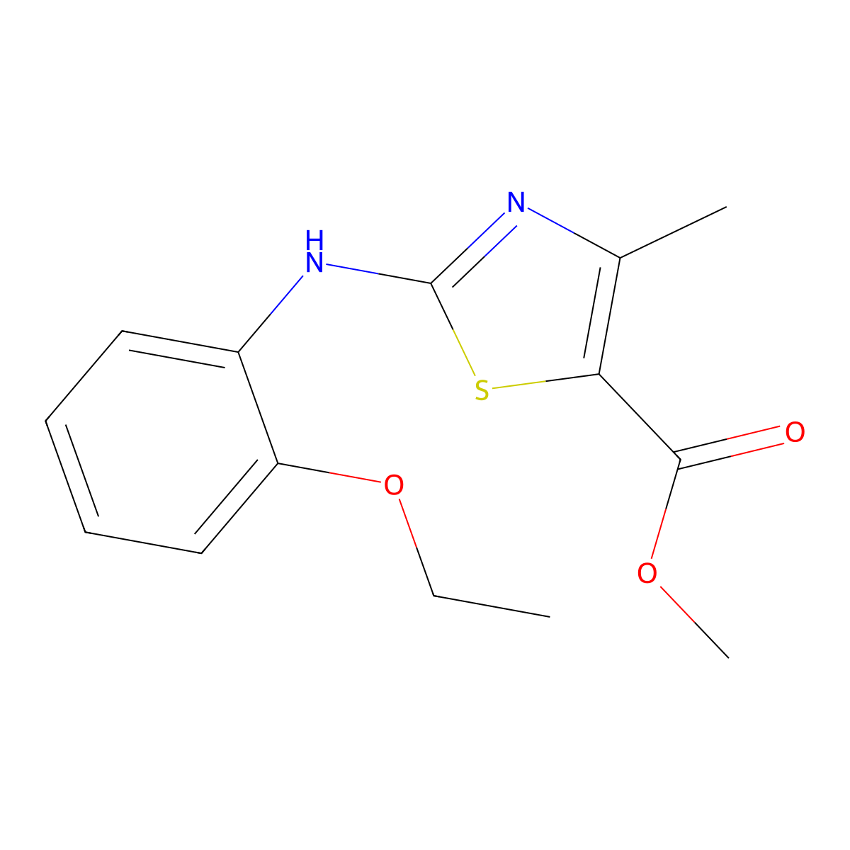 Methyl 2-[(2-ethoxyphenyl)amino]-4-methyl-1,3-thiazole-5-carboxylate molecular structure, CAS 1510924-91-0