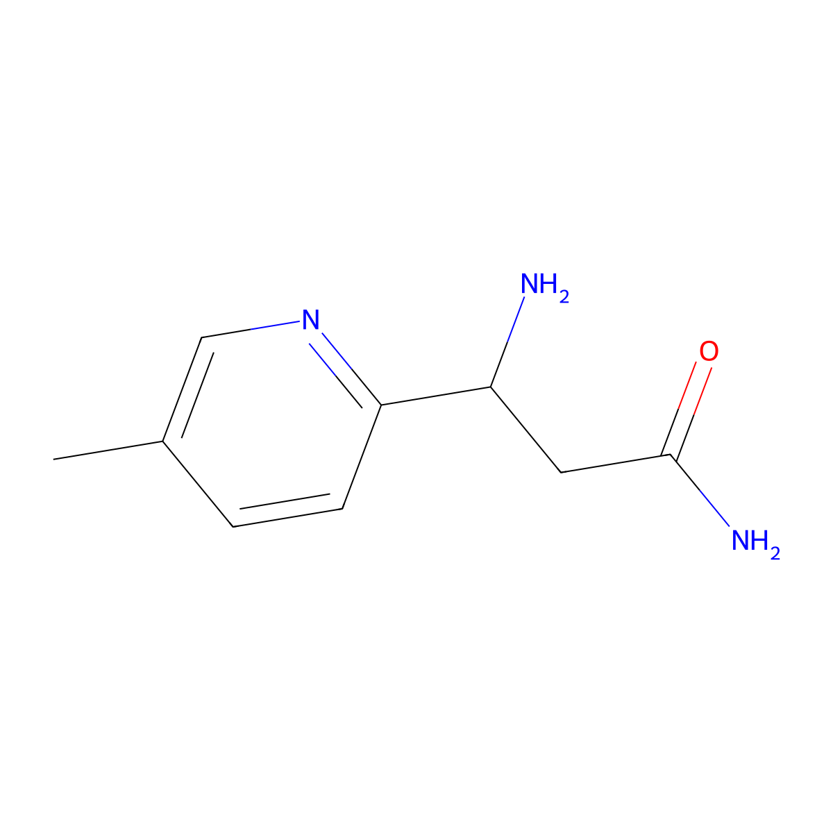 3-Amino-3-(5-methylpyridin-2-yl)propanamide molecular structure, CAS 1510933-95-5