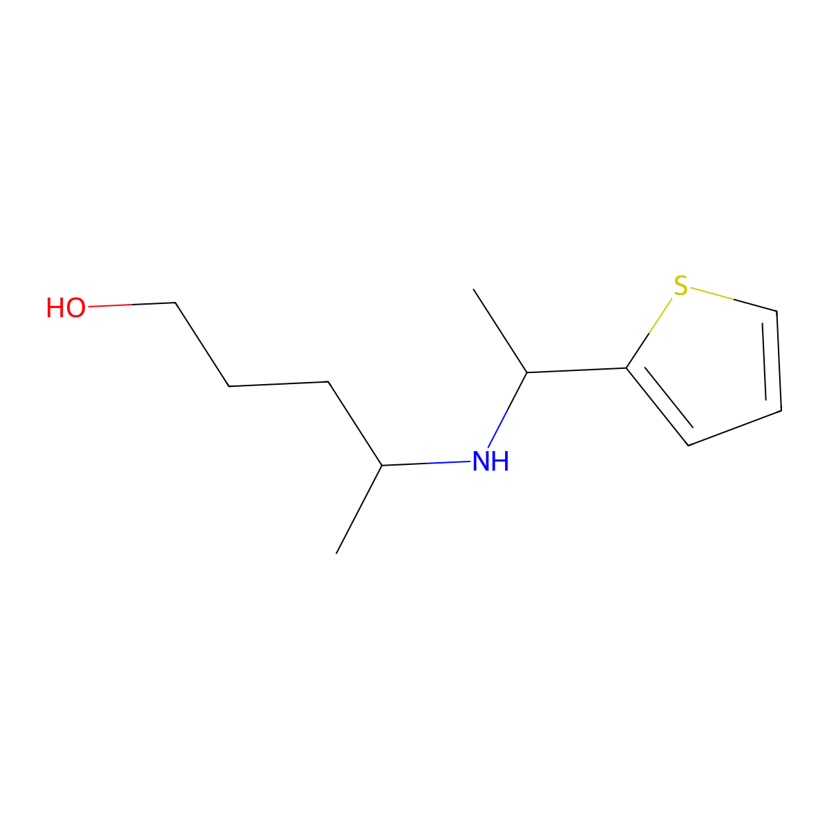 4-{[1-(Thiophen-2-yl)ethyl]amino}pentan-1-ol molecular structure, CAS 1510937-07-1