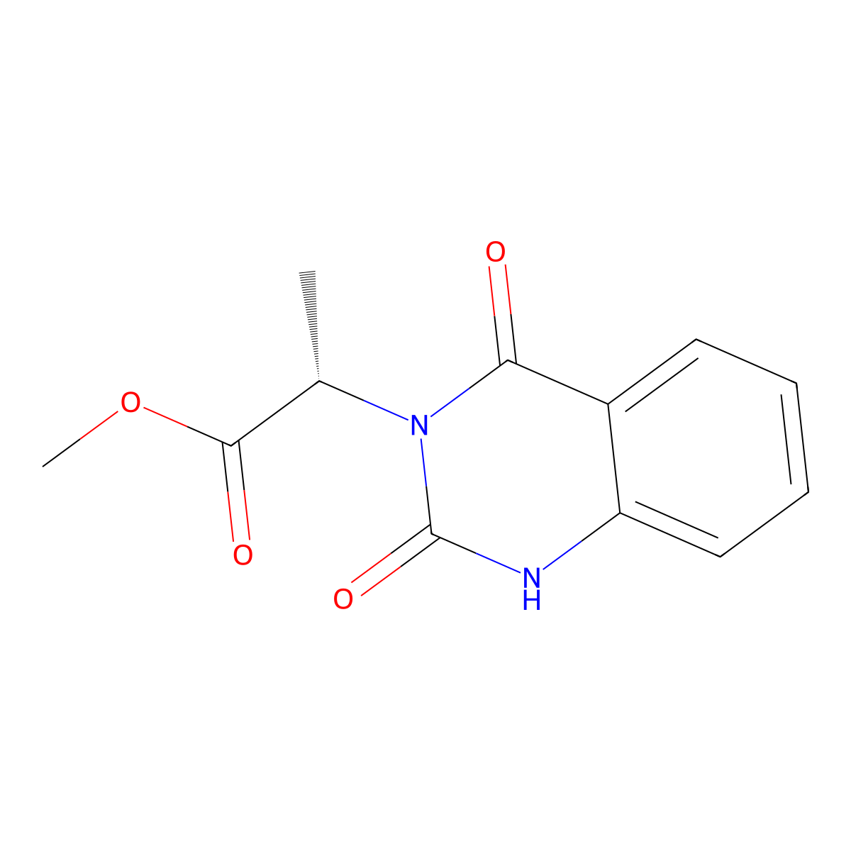 (S)-methyl 2-(2,4-dioxo-1,2-dihydroquinazolin-3(4H)-yl)propanoate molecular structure, CAS 151094-87-0
