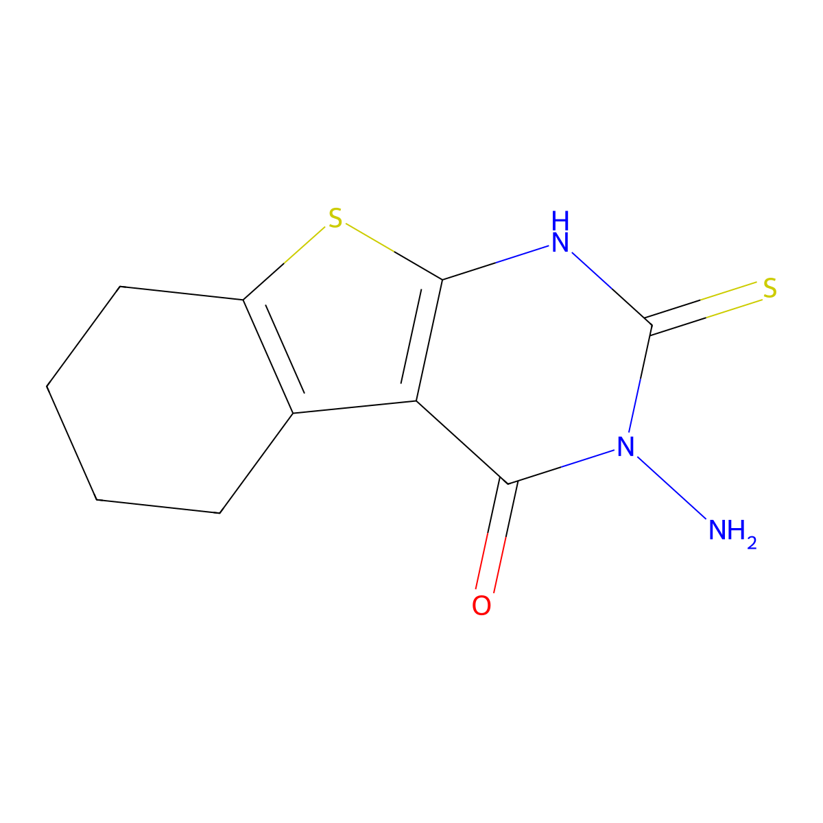 3-amino-2-thioxo-2,3,5,6,7,8-hexahydro[1]benzothieno[2,3-d]pyrimidin-4(1H)-one molecular structure, CAS 151094-90-5