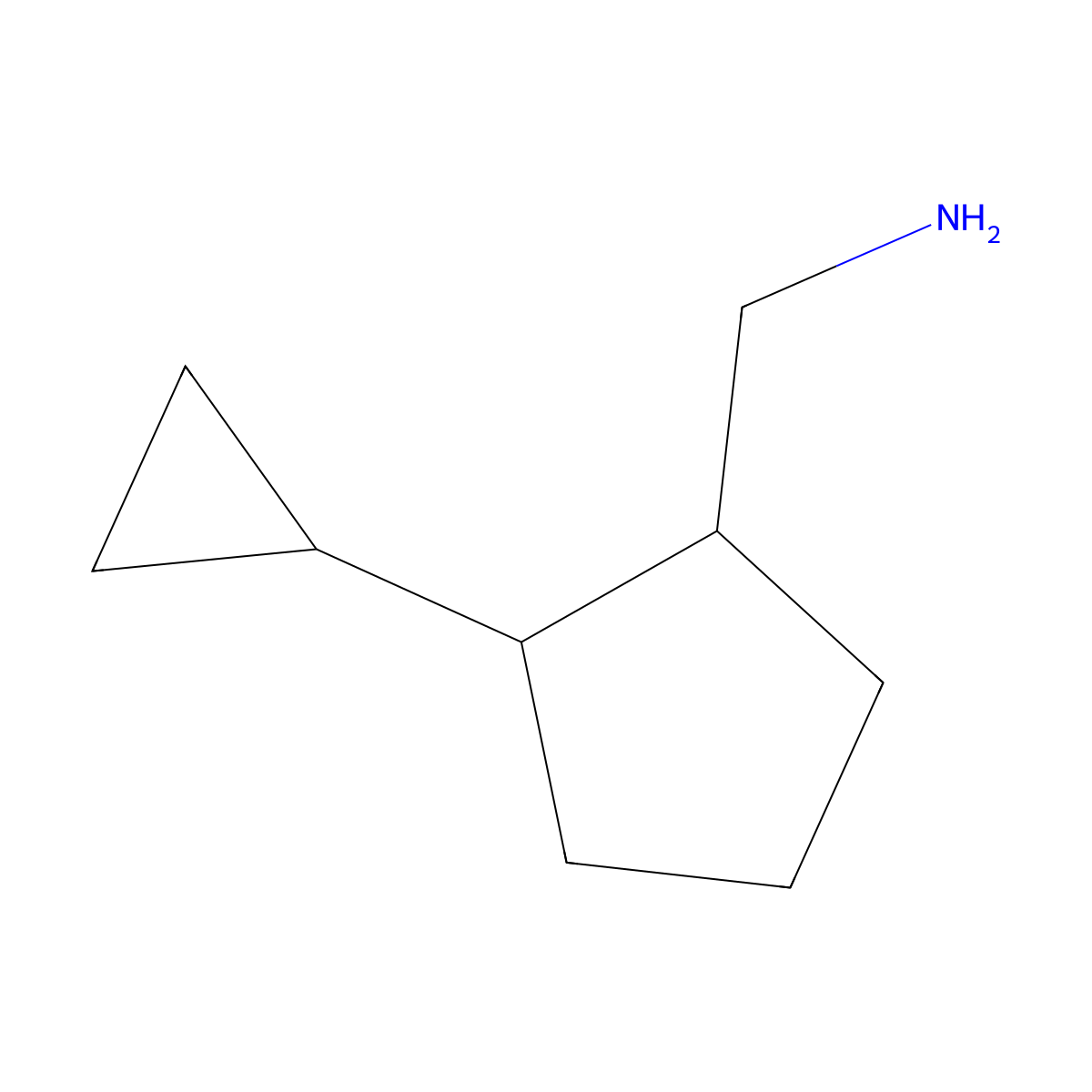 (2-Cyclopropylcyclopentyl)methanamine molecular structure, CAS 1510942-07-0
