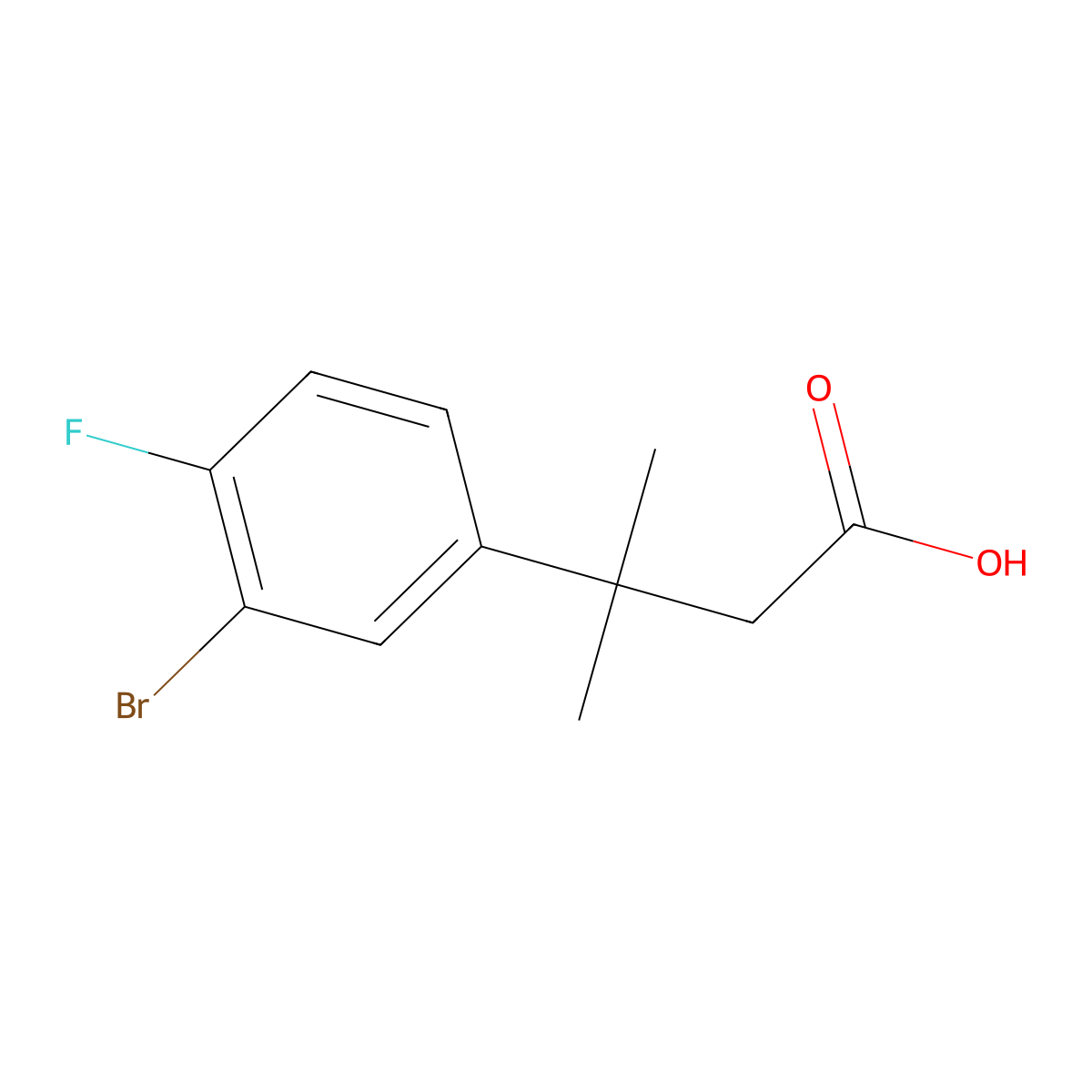 3-(3-Bromo-4-fluorophenyl)-3-methylbutanoic acid molecular structure, CAS 1510942-82-1