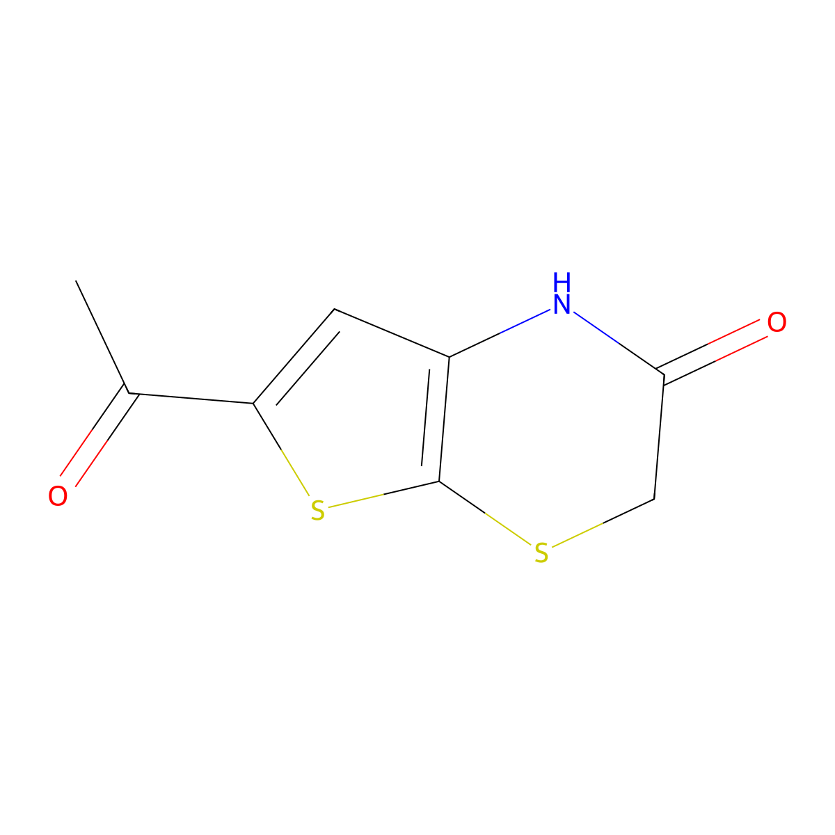6-Acetyl-1H-thieno[2,3-b][1,4]thiazin-2(3H)-one molecular structure, CAS 151095-12-4