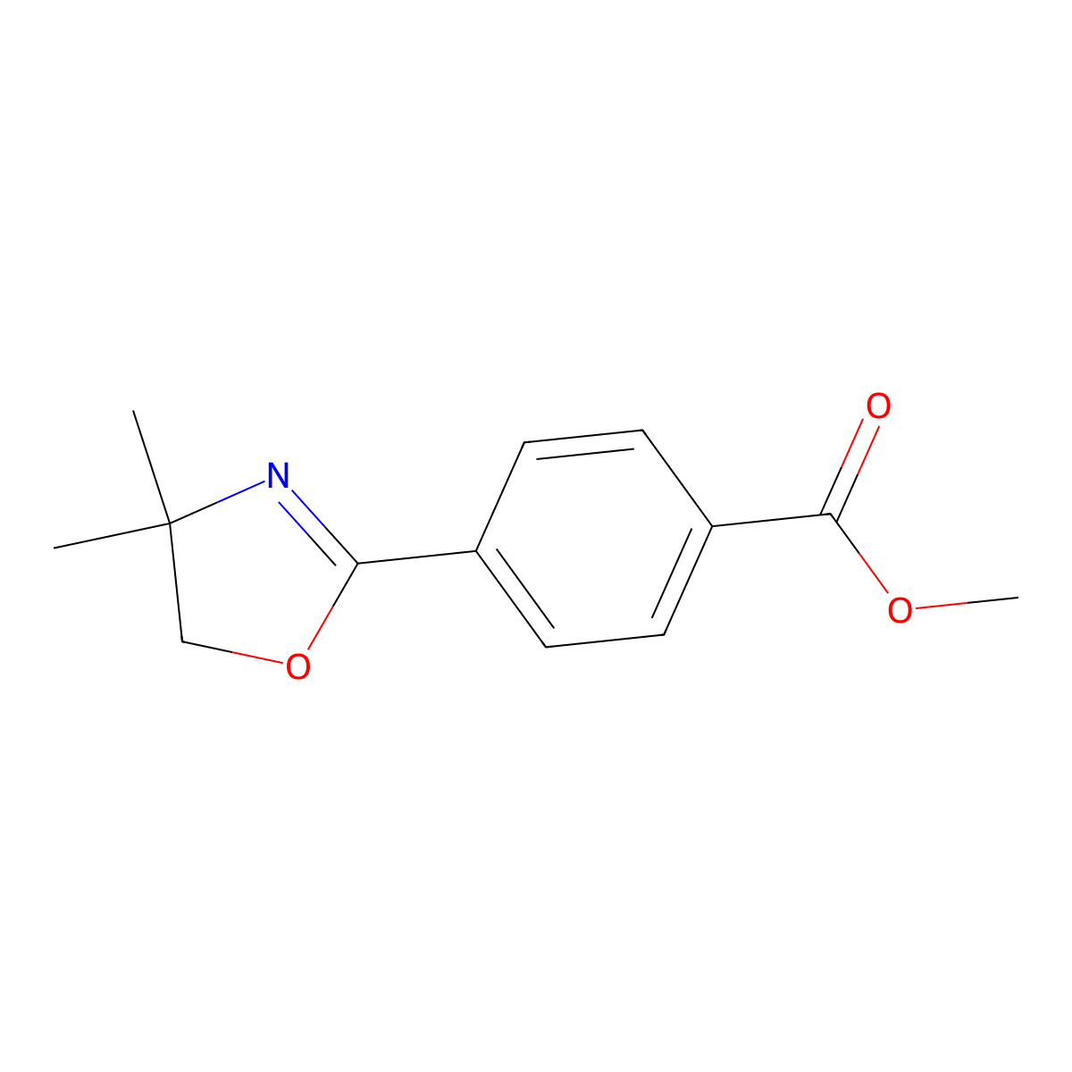 Methyl 4-(4,4-dimethyl-4,5-dihydro-1,3-oxazol-2-yl)benzoate molecular structure, CAS 151095-38-4