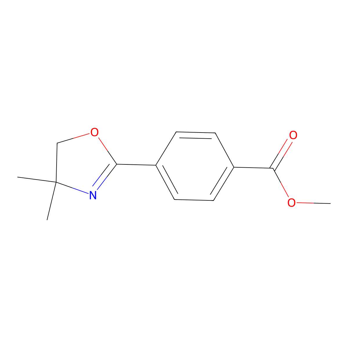 Methyl 4-(4,4-dimethyl-4,5-dihydro-1,3-oxazol-2-yl)benzoate molecular structure, CAS 151095-38-4