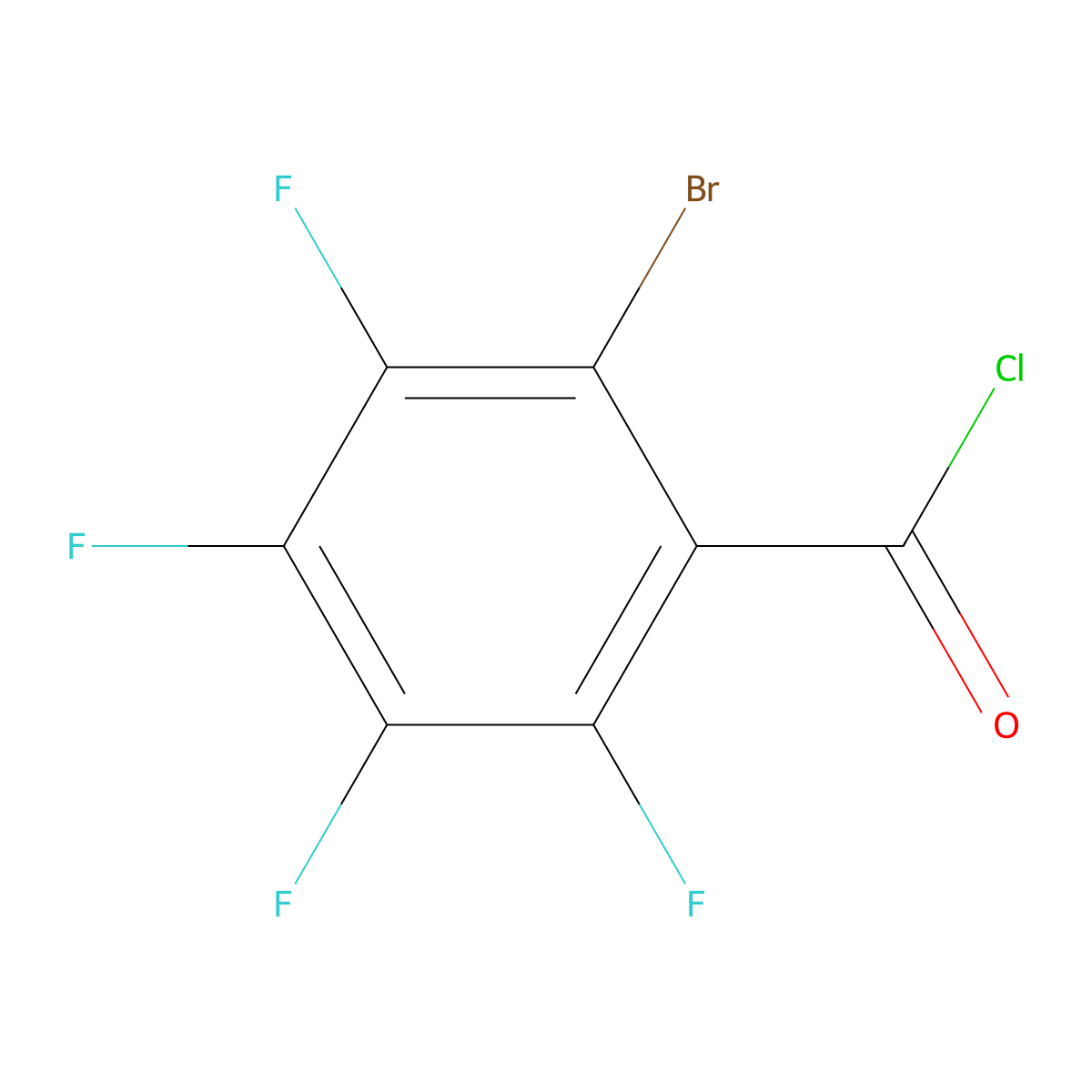 2-Bromo-3,4,5,6-tetrafluorobenzoyl chloride molecular structure, CAS 151096-42-3