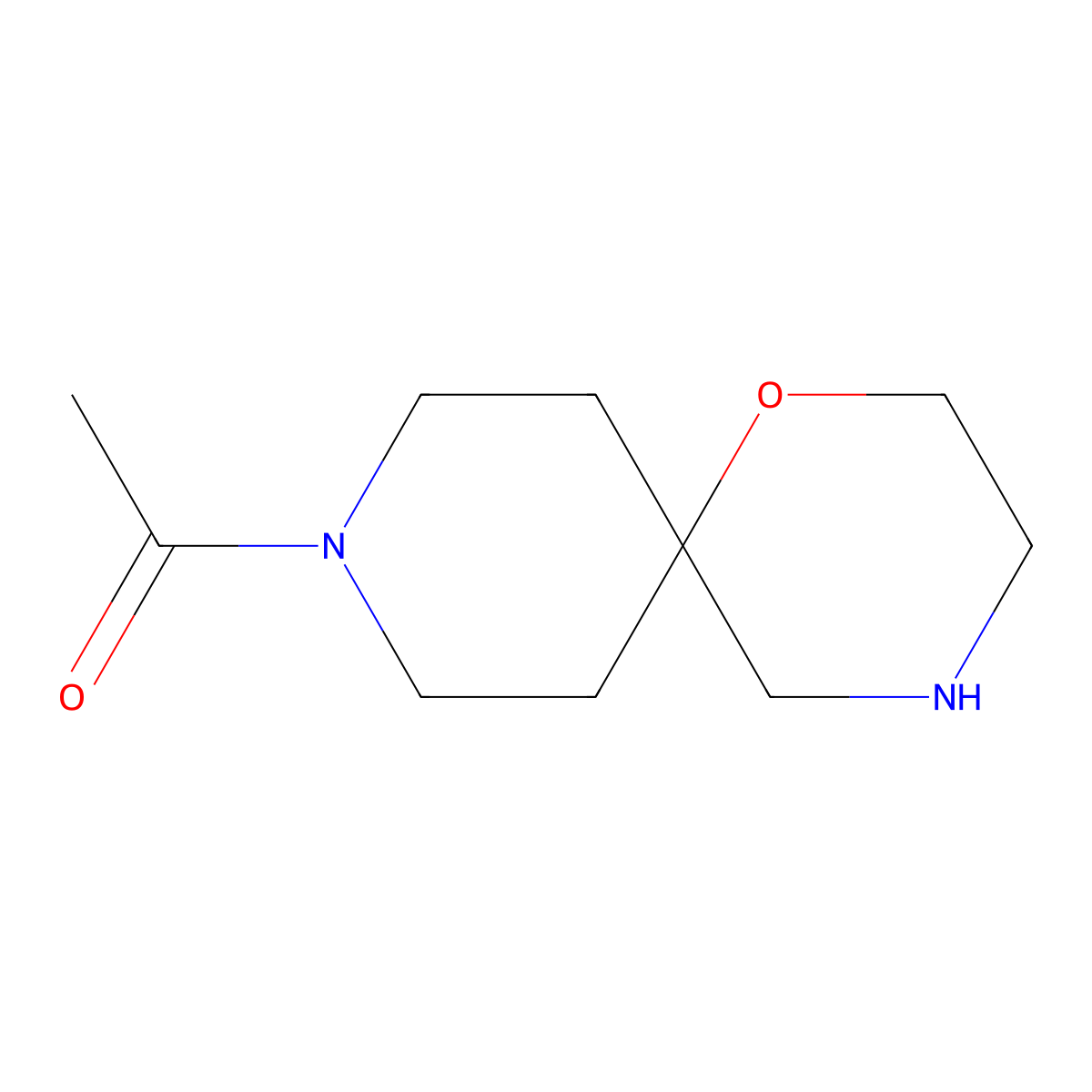 1-(1-Oxa-4,9-diazaspiro[5.5]undecan-9-yl)ethanone molecular structure, CAS 151096-99-0