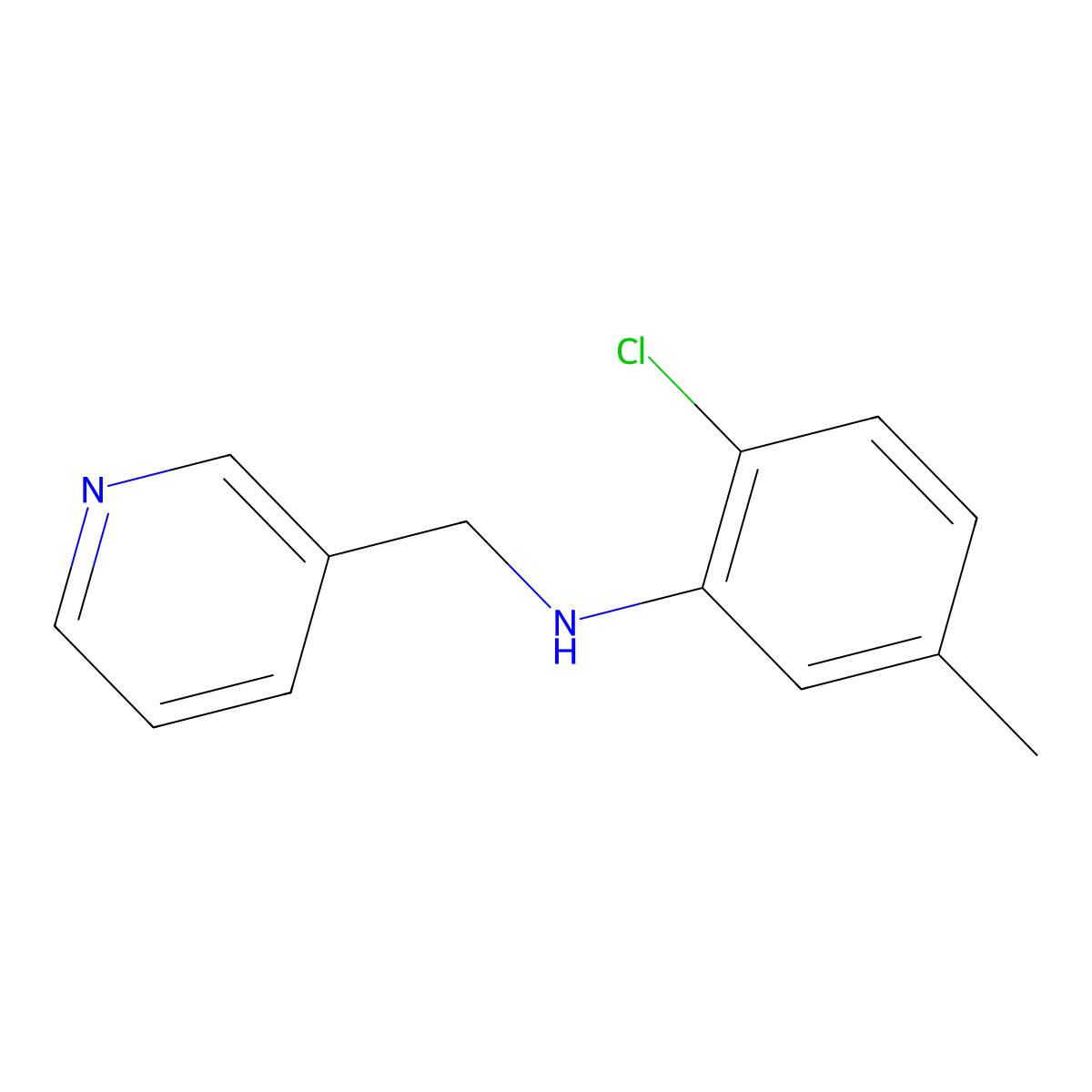 2-chloro-5-methyl-N-[(pyridin-3-yl)methyl]aniline molecular structure, CAS 1510961-73-5