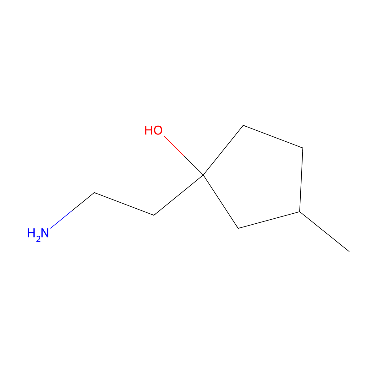 1-(2-Aminoethyl)-3-methylcyclopentan-1-ol molecular structure, CAS 1510964-72-3
