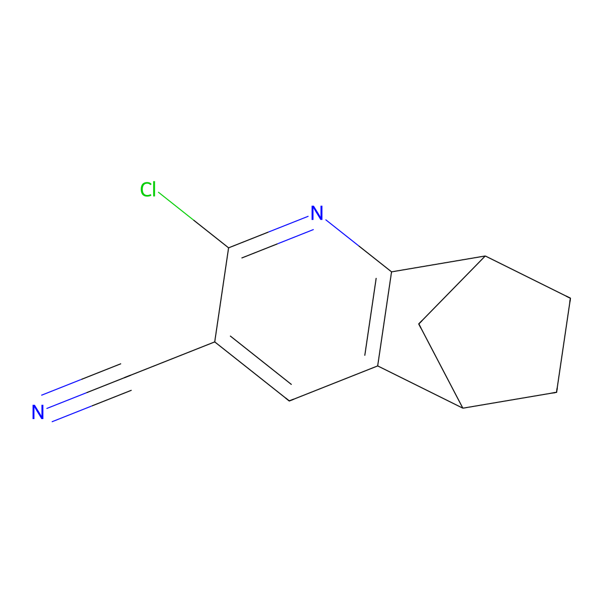 4-Chloro-3-azatricyclo[6.2.1.0,2,7]undeca-2(7),3,5-triene-5-carbonitrile molecular structure, CAS 1510965-06-6