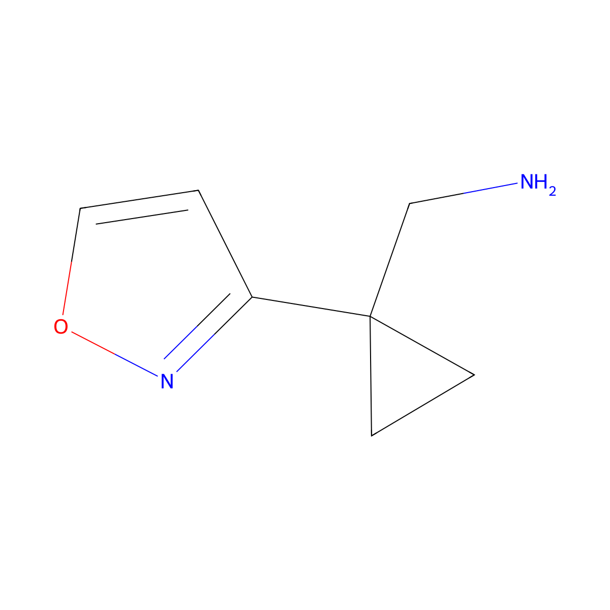 1-[1-(1,2-Oxazol-3-yl)cyclopropyl]methanamine molecular structure, CAS 1510965-58-8