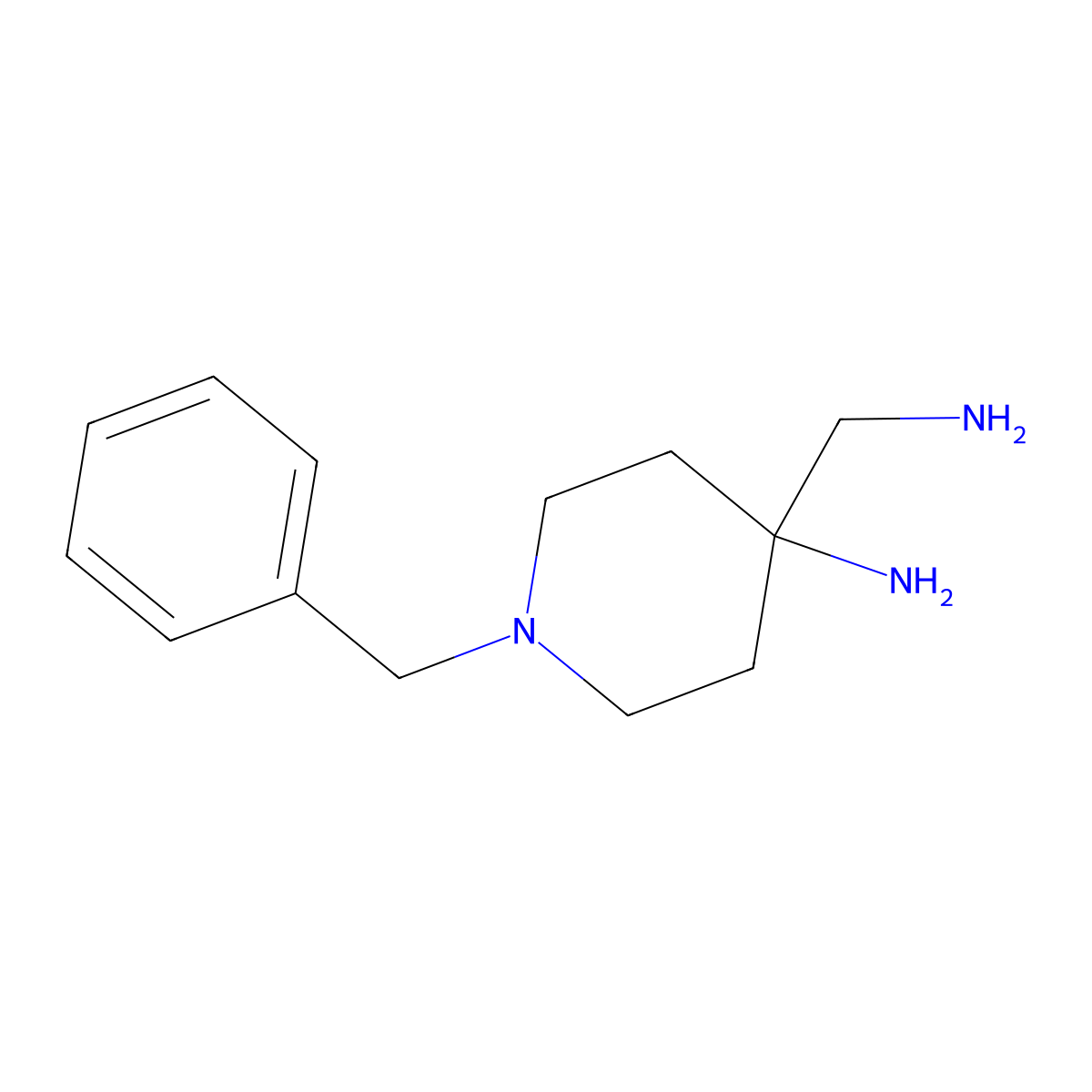 4-Amino-4-aminomethyl-1-benzylpiperidine molecular structure, CAS 151097-12-0