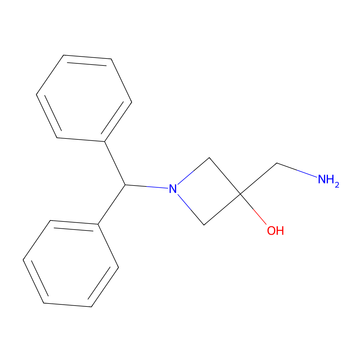 3-(Aminomethyl)-1-(diphenylmethyl)azetidin-3-ol molecular structure, CAS 151097-26-6