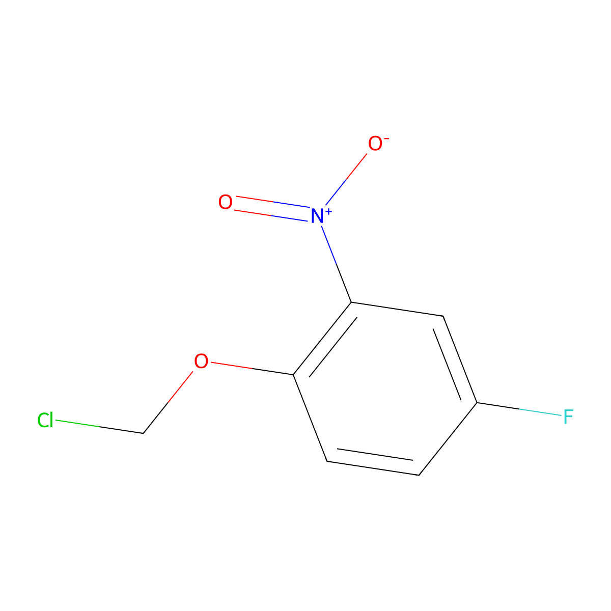 1-(Chloromethoxy)-4-fluoro-2-nitrobenzene molecular structure, CAS 1510972-38-9