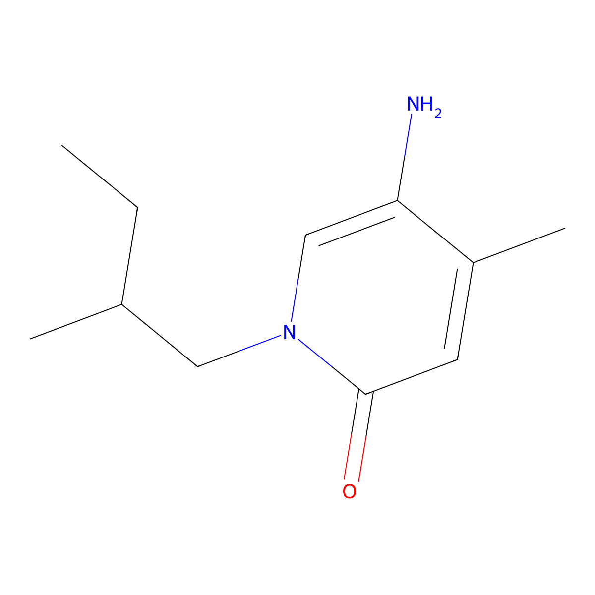 5-Amino-4-methyl-1-(2-methylbutyl)-1,2-dihydropyridin-2-one molecular structure, CAS 1510977-52-2