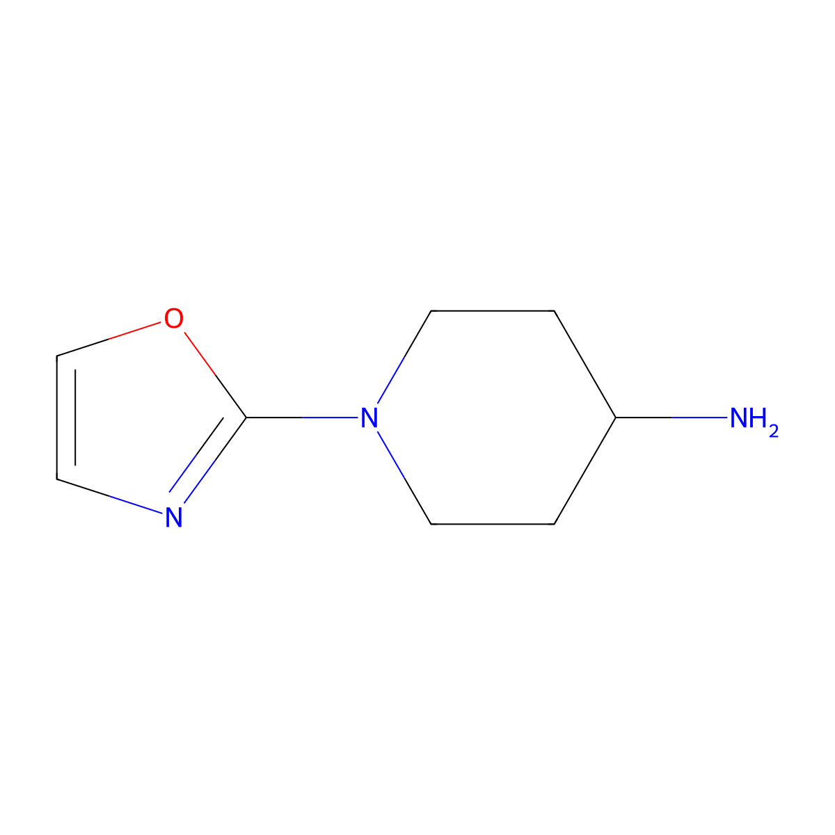 1-(1,3-Oxazol-2-yl)piperidin-4-amine molecular structure, CAS 1510977-63-5
