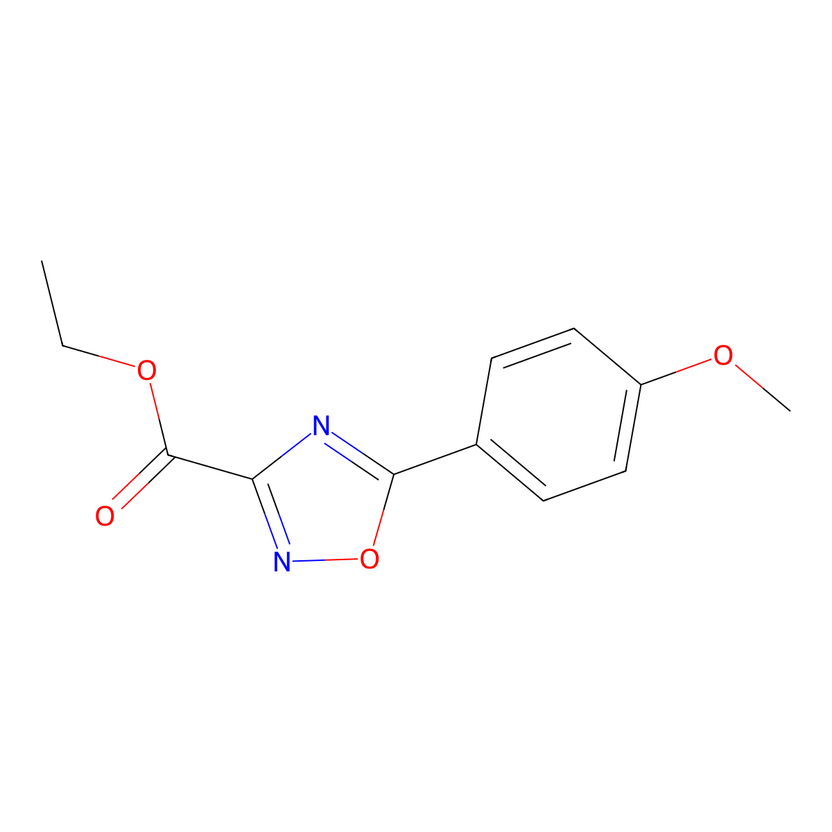 Ethyl 5-(4-methoxyphenyl)-1,2,4-oxadiazole-3-carboxylate molecular structure, CAS 151098-14-5