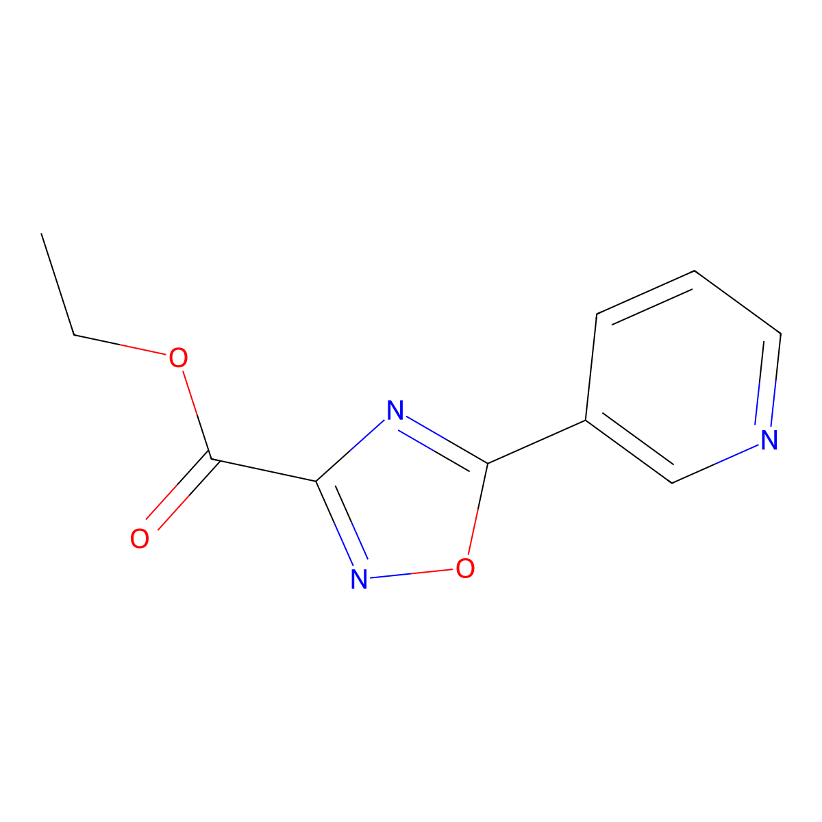 Ethyl 5-(pyridin-3-yl)-1,2,4-oxadiazole-3-carboxylate molecular structure, CAS 151098-17-8