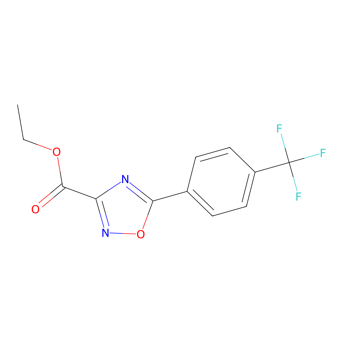 Ethyl 5-(4-(trifluoromethyl)phenyl)-[1,2,4]oxadiazole-3-carboxylate molecular structure, CAS 151098-18-9