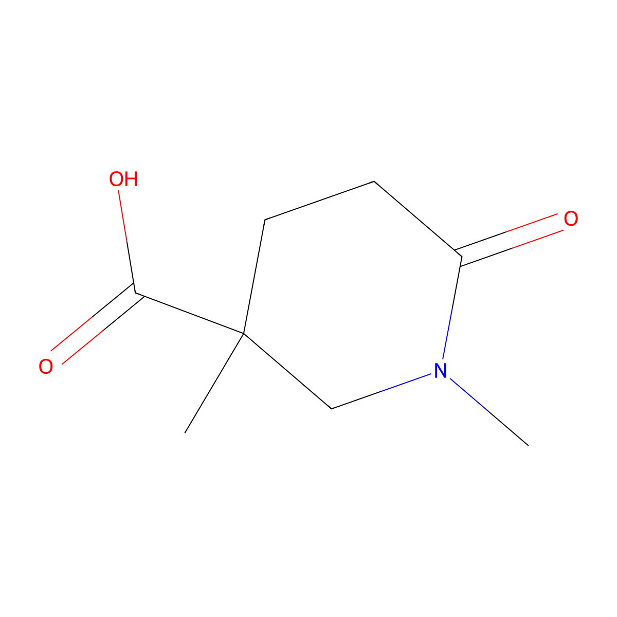 1,3-Dimethyl-6-oxopiperidine-3-carboxylic acid molecular structure, CAS 1510980-37-6